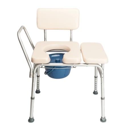 UBesGoo Bedside Commode Bath Shower Chair Elderly Toilet Chair Commode, White