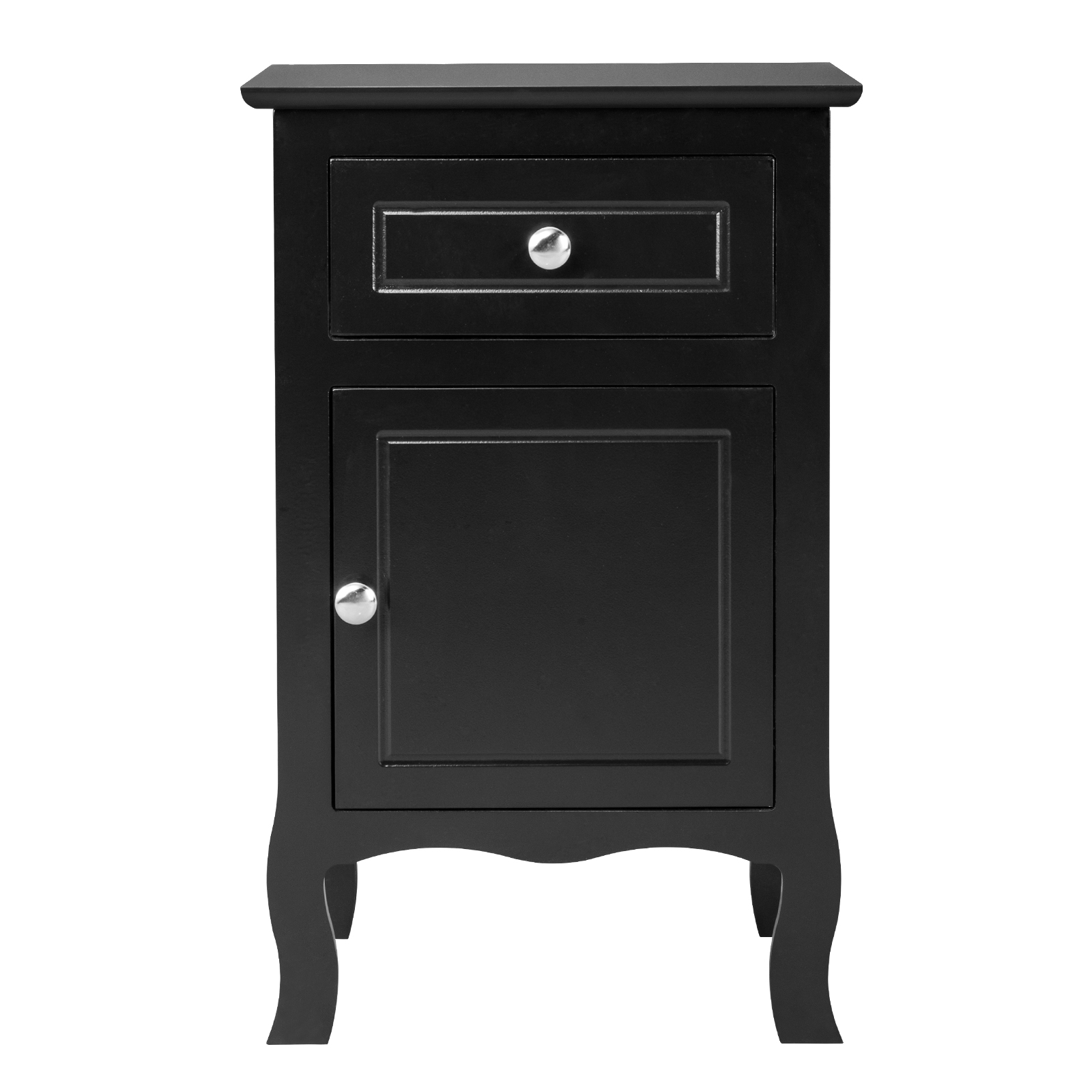 UBesGoo Black Night Stand, End Table with Drawer, Wooden Bedside Table