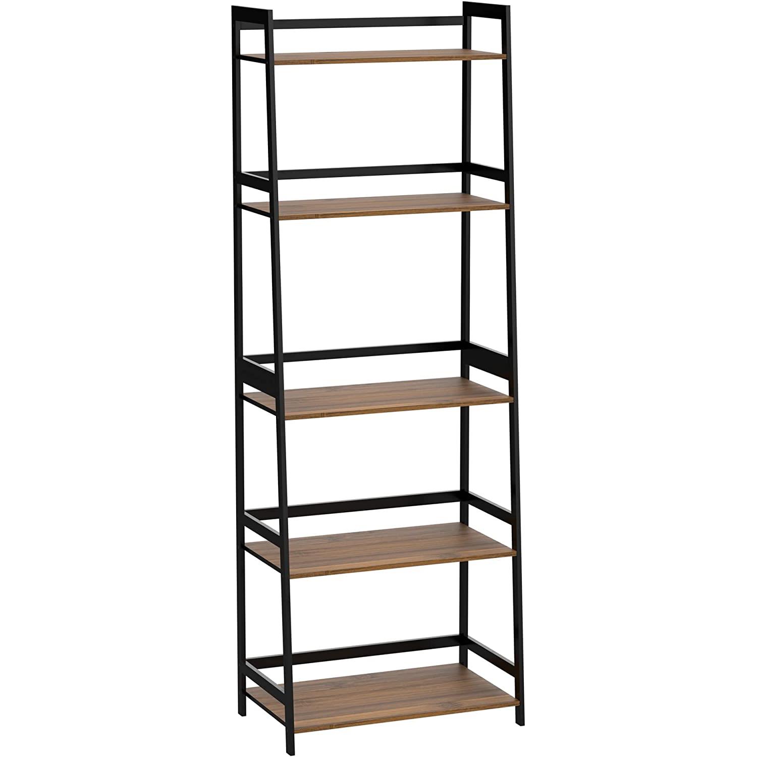 UBesGoo Bookshelf, 4 Tier Tall Bookcase Ladder Shelf, Modern Open Book ...