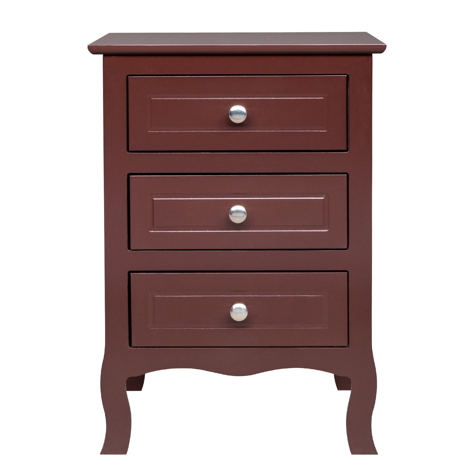 UBesGoo Brown Nightstand with 3 Drawers, Modern Night Stands for