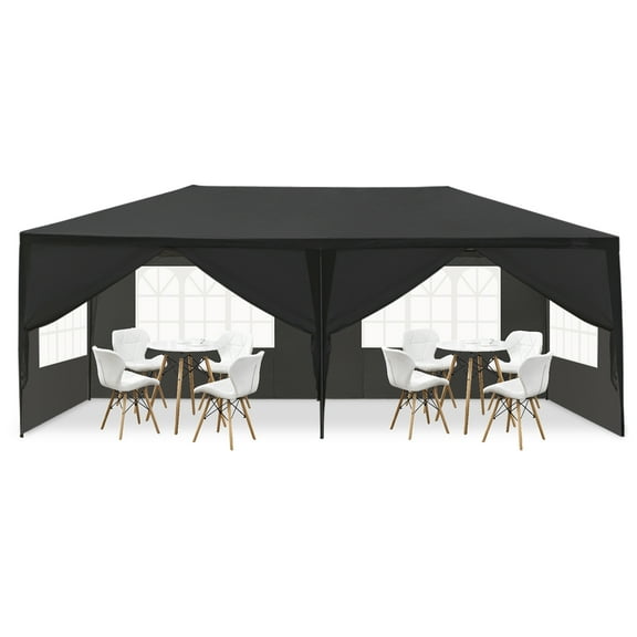 UBesGoo Canopy 10' x 20' Waterproof Party Tent Outdoor Tent 6 Sides Black