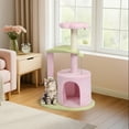 thumbnail image 1 of UBesGoo Cat Tree, 33in Multi-Level Tower for Play & Rest with Scratching Post, Curved Perch & Plush Bed，Pink, 1 of 7