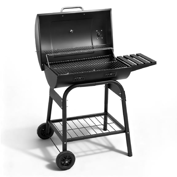 UBesGoo Charcoal Grill Portable BBQ Grill Smoker Steel BBQ Pit Outdoor for Camping, Black