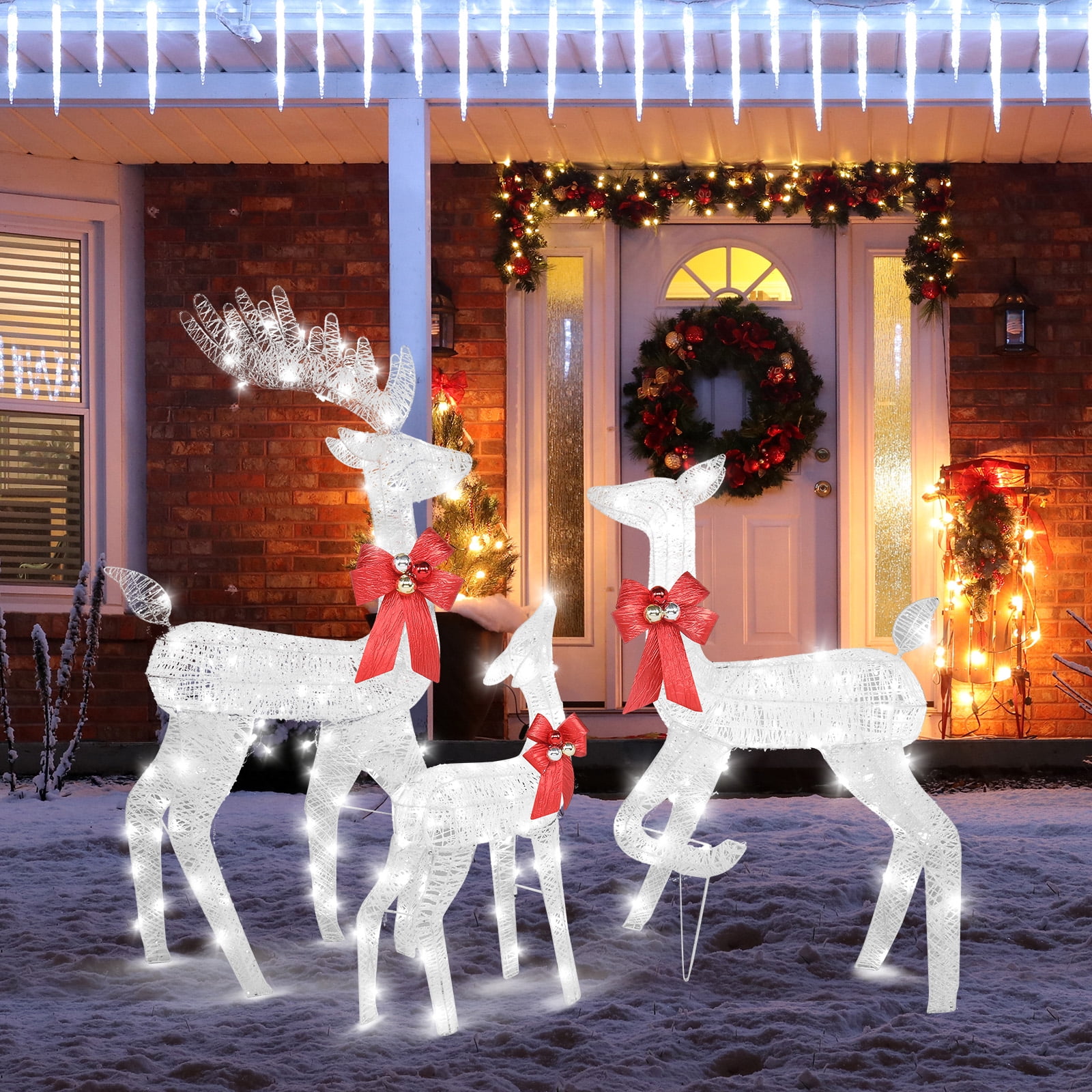 UBesGoo Christmas Outdoor Decor Christmas Reindeer Family Yard