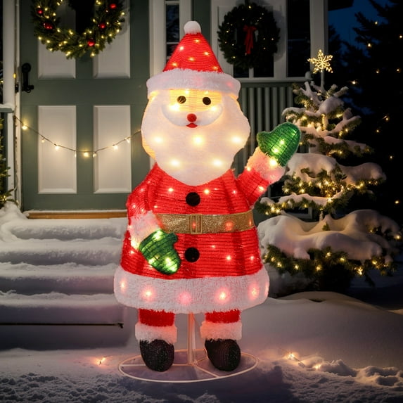 UBesGoo Christmas Santa Lighted Christmas Decoration Outdoor Yard Decor,3.5 FT