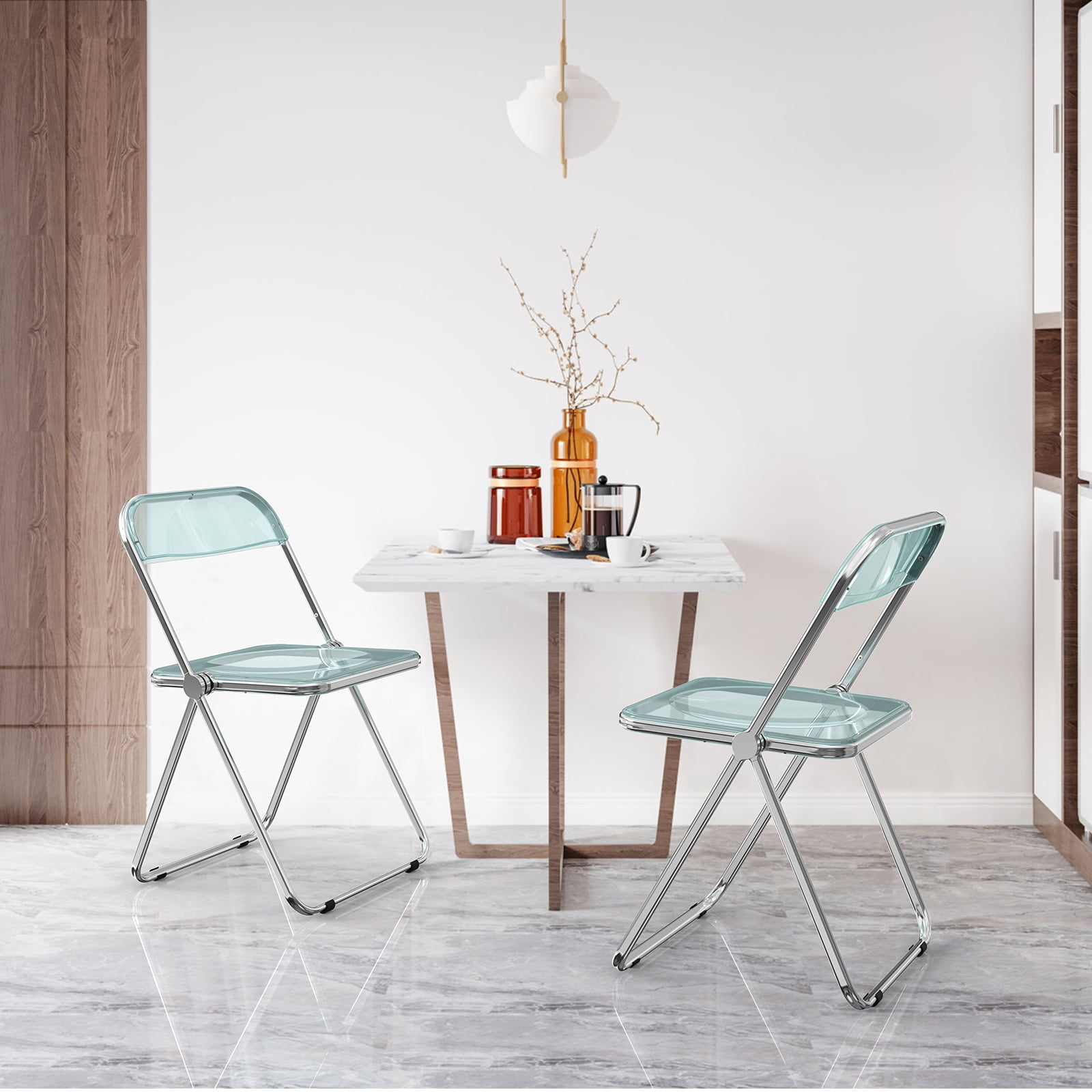 UBesGoo Clear Folding Chairs Outdoor, Compact Dining Chairs