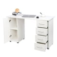 thumbnail image 1 of UBesGoo Computer Desk Study Writing PC Table Workstation with 4 Drawers and Cabinet ,White, 1 of 8