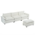 thumbnail image 1 of UBesGoo Convertible Sectional Sofa with Chaise L Shaped Couch with Ottoman Reversible 3-Seat Sofa Sectional Couch Sets for Apartment Beige, 1 of 12