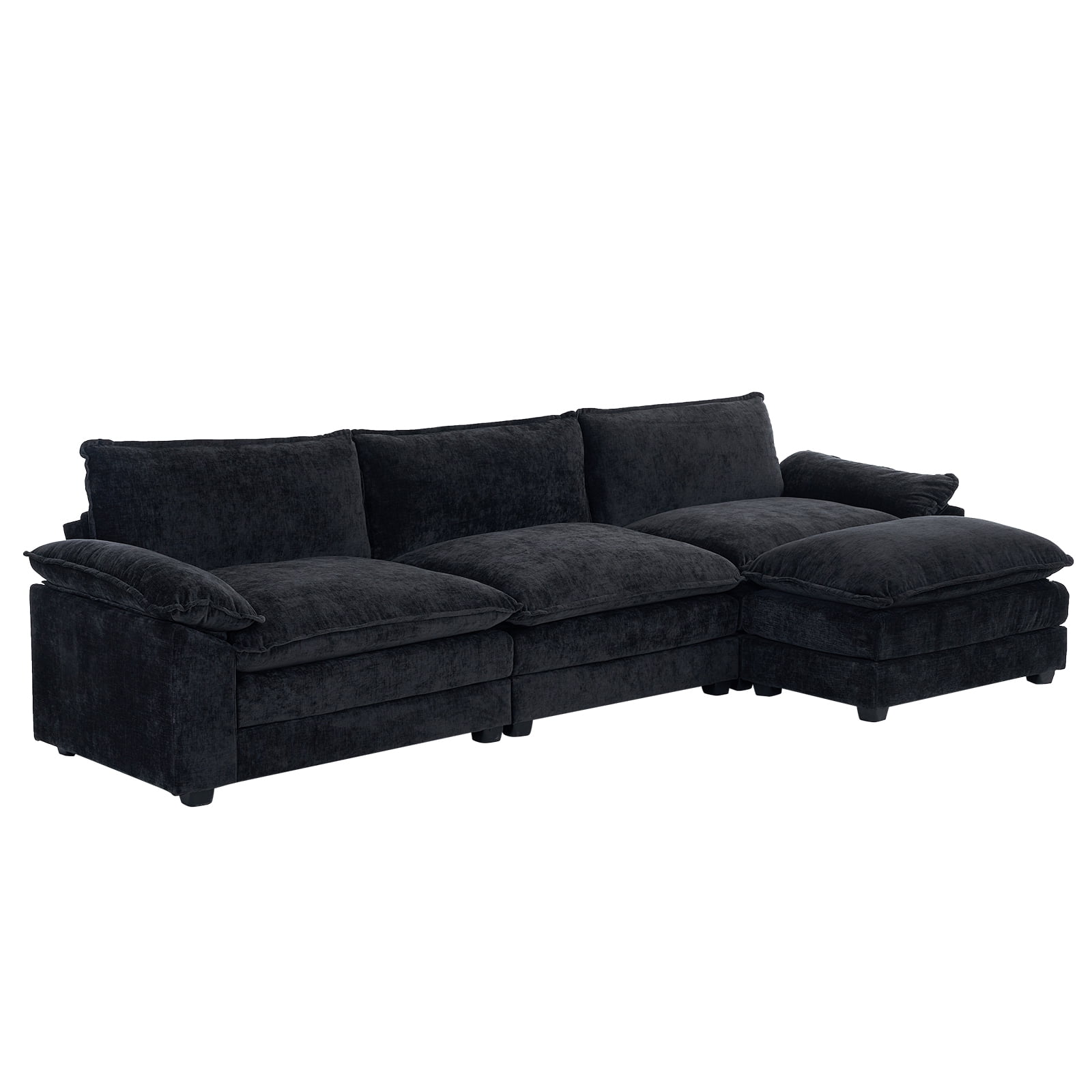 UBesGoo LShaped Convertible Sofa w/ Ottoman, ApartmentFriendly