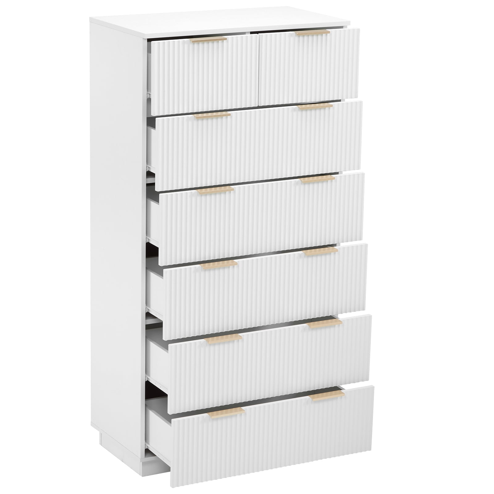 UBesGoo Dresser for Bedroom Modern Wood 7 Drawer Dresser Chest of Drawers for Bedroom, Living Room, Entryway and Closet, White