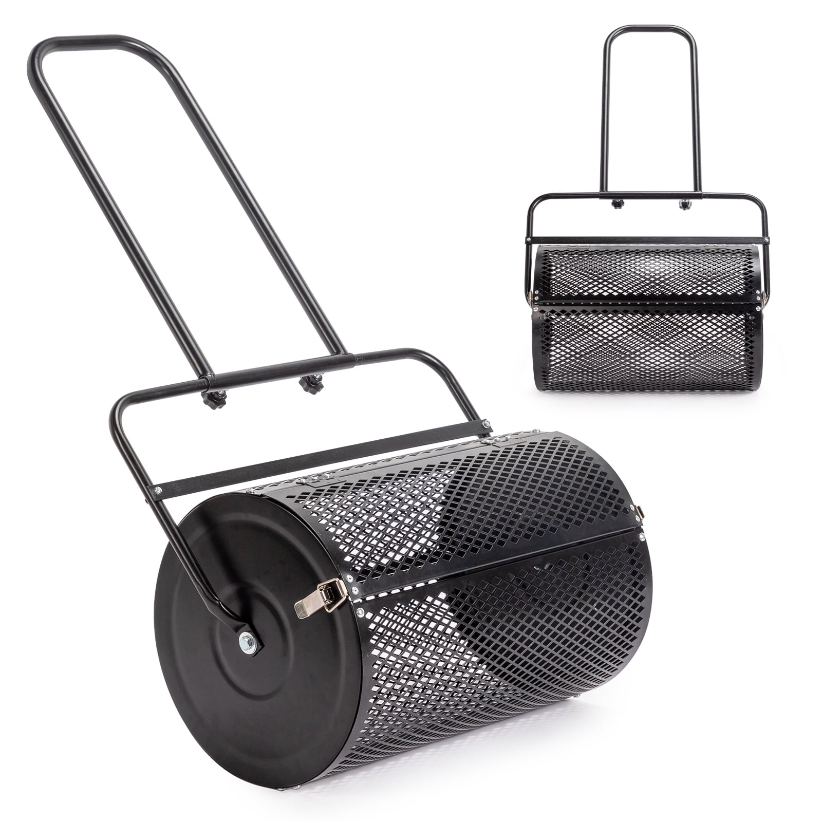 UBesGoo Durable Metal Mesh Spreader, for Lawn and Garden Care Manure Spreaders Roller, Compost Spreader 24 Inch Roller Lawn Spreader with T Shaped Handle for Planting Seeding