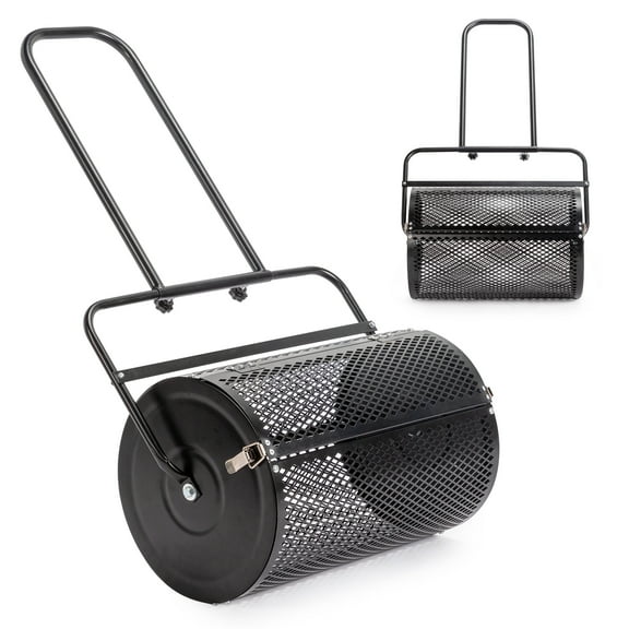 UBesGoo Durable Metal Mesh Spreader, for Lawn and Garden Care Manure Spreaders Roller, Compost Spreader 24 Inch Roller Lawn Spreader with T Shaped Handle for Planting Seeding