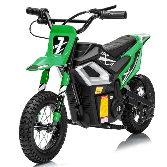 UBesGoo Electric Dirt Bike, 24V 250W Ride on Toys for Big Kids with Music & Bluetooth, 14 mph Twist-Grip Throttle & Hand-Operated Rear Brake, Green