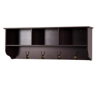 Ilyapa Vinyl Records Holder Shelf, 6 Pack - Espresso Wood Wall