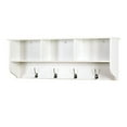 thumbnail image 1 of UBesGoo Entryway Floating Coat Rack, 39'' Wood Wall-Mounted Storage Hanging Shelf w/4 Dual Hooks, White, 1 of 5