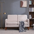 thumbnail image 1 of UBesGoo Fabric Loveseat, 2 Seats Sofa Couch with Wood Frame and Legs, Upholstered Lounch Chair for Living Room Bedroom Creamy White, 1 of 11