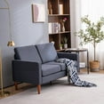 thumbnail image 1 of UBesGoo Fabric Loveseat, 2 Seats Sofa Couch with Wood Frame and Legs, Upholstered Lounch Chair for Living Room Bedroom Dark Gray, 1 of 12