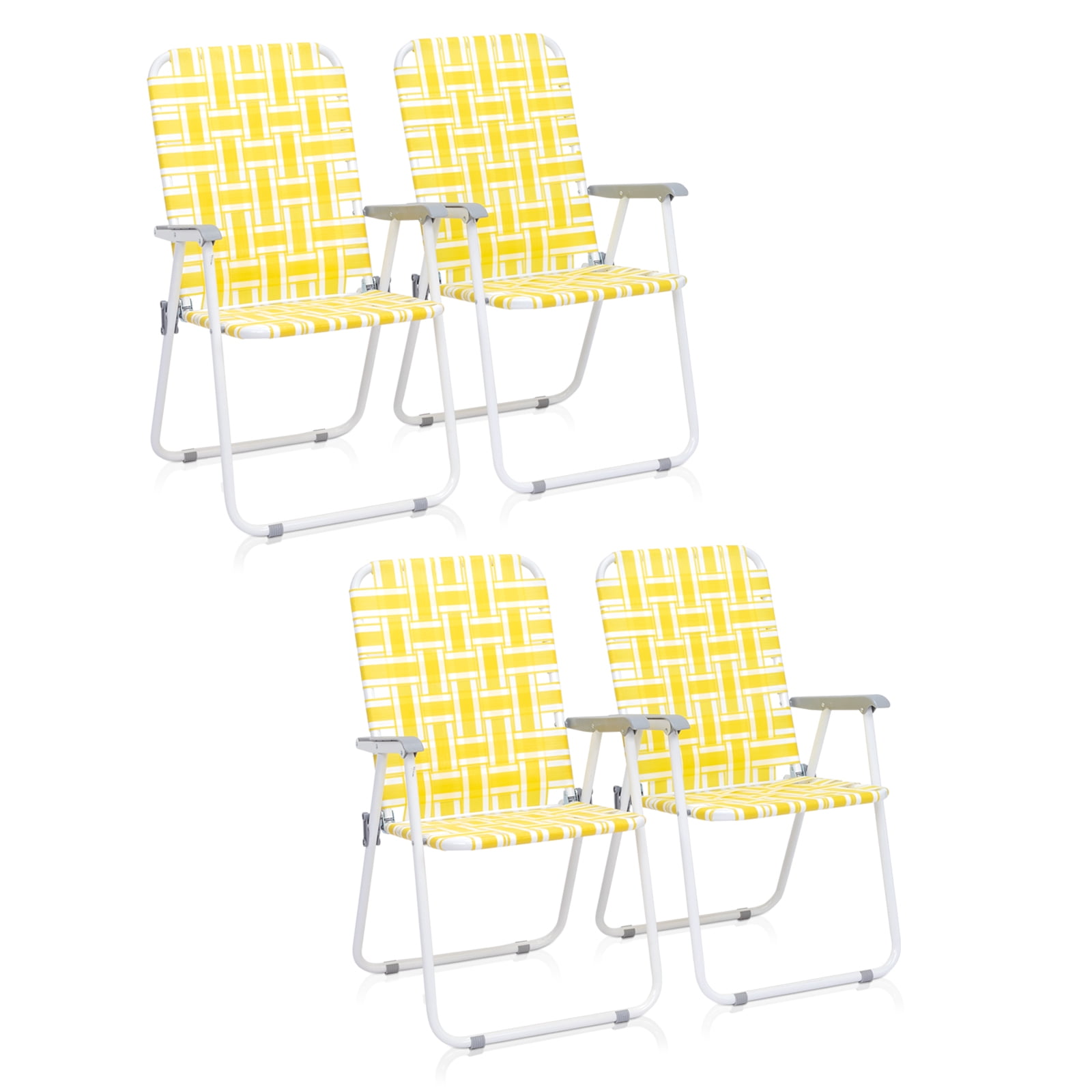 UBesGoo Folding  Lawn Chair Set, 4 Pack Outdoor Beach Chair Portable