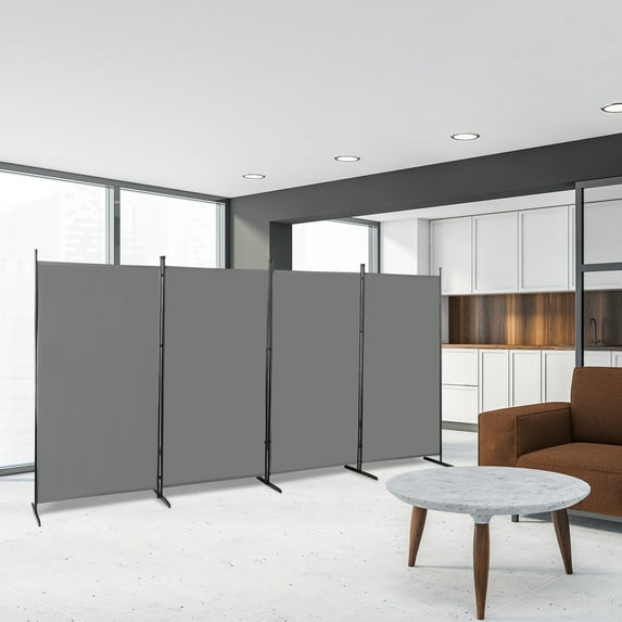 UBesGoo Folding Privacy Screen, Tall Extra Wide Partition Foldable Panel Wall Divider, Room Divider, Gray