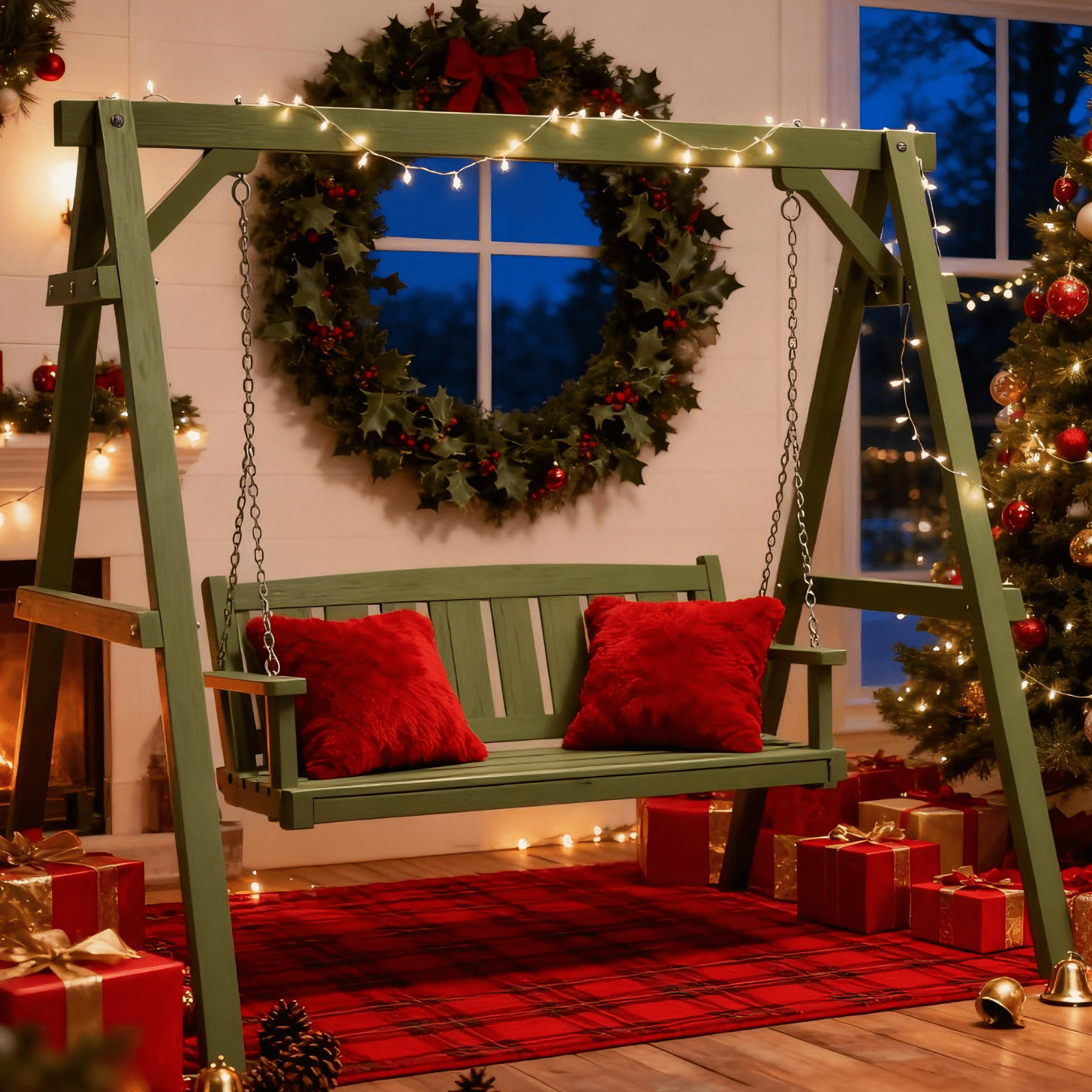 UBesGoo Green Swing Stand, 5FT A-Frame with 600lb Capacity for Porch ...