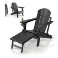 thumbnail image 1 of UBesGoo HDPE Adirondack Chair for Outdoor and Indoor with Folding Footrest, Waterproof Material,  380lb Weight Capacity, Black, 1 of 6