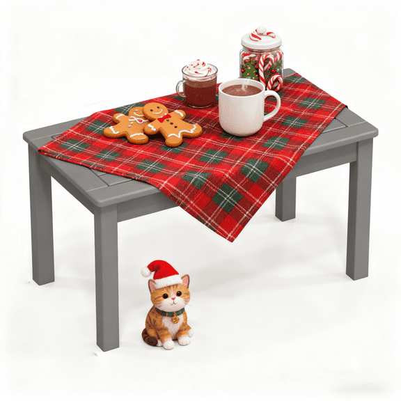 UBesGoo HDPE Outdoor Patio Table, Rectangle Coffee End Table, All Weather Deck Balcony Garden Porch Table, Gray