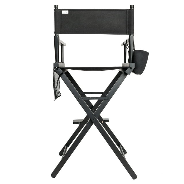UBesGoo Hot Directors Chair 30" Canvas Tall Seat Black Wood Makeup Folding Chair