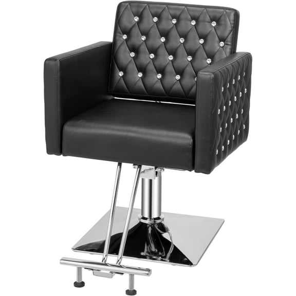 UBesGoo Hydraulic Barber Chair, Heavy Duty Salon Chair with Steel Footrest for Beauty Spa, Diamond Black
