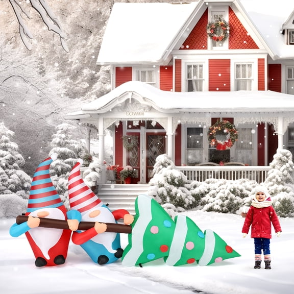 UBesGoo Inflatable Christmas Elf Decor Garden Decoration,7FT Long