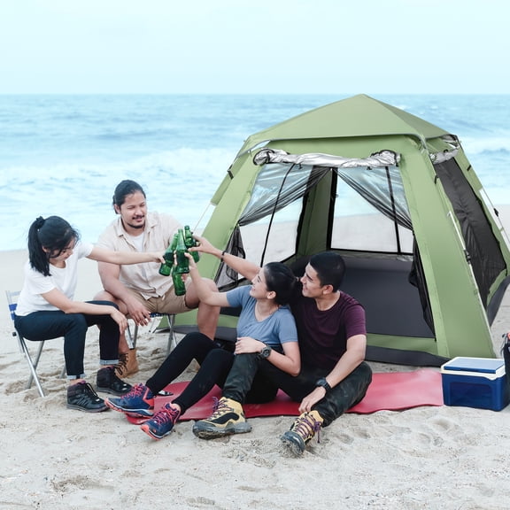 UBesGoo Instant Tent 4 Person Automatic Family Portable Instant Tent Automatic Tent for Camping Hiking Green