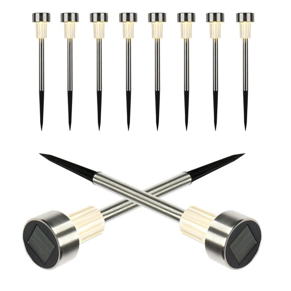 UBesGoo LED Garden Light,10PCS Stainless Steel Warm White Lawn Lamps