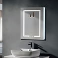 thumbnail image 1 of UBesGoo LED Lighted Bathroom Wall Cabinet with Mirror, 20x28 Inch Medicine Cabinet with Light & 3-Tier Shelves, Single Door, Defogger, Dimmable, Memory function, Outlets & USB, White, 1 of 10