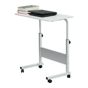 UBesGoo Laptop Table Adjustable Height Standing Computer Desk Portable Stand Up Work Station Cart Tray Side Table for Sofa and Bed,White