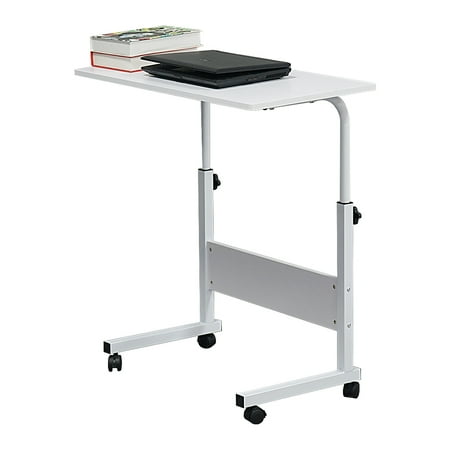 UBesGoo Laptop Table Adjustable Height Standing Computer Desk Portable Stand Up Work Station Cart Tray Side Table for Sofa and Bed,White