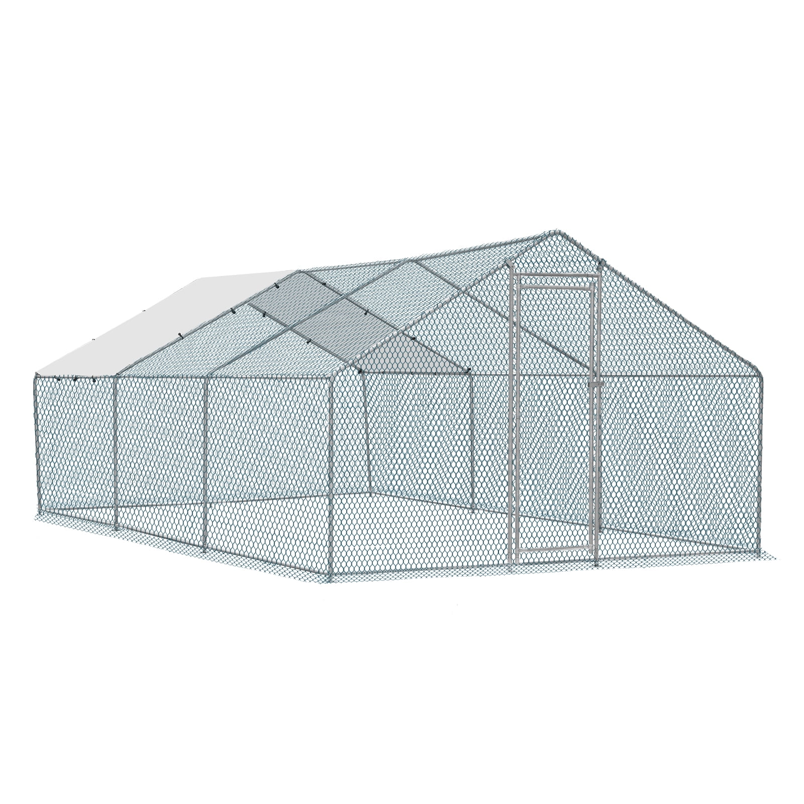 Large Galvanized Steel Chicken Coop with Waterproof Cover