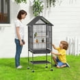 thumbnail image 1 of UBesGoo Large Parrot Cage, 51in Wrought Iron Construction with Rolling Stand & Storage Shelf, 1 of 9