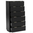 thumbnail image 1 of UBesGoo Large Wood Dresser for Bedroom 7 Drawers Dresser with Gold Pulls & Fluted Panel Modern Dressers & Chests Floor Storage Cabinet for Bedroom, Black, 1 of 10