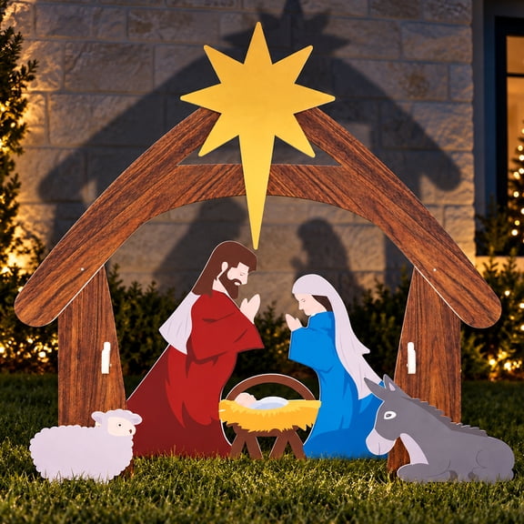 UBesGoo Lawn Nativity Scene Outdoor Nativity Sets for Christmas Decor