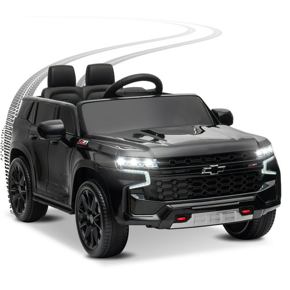 UBesGoo Licensed Chevrolet Tahoe 12V Kids Ride on Car, Battery Powered Electric Ride on Car Toys with Remote Control, Light, Black