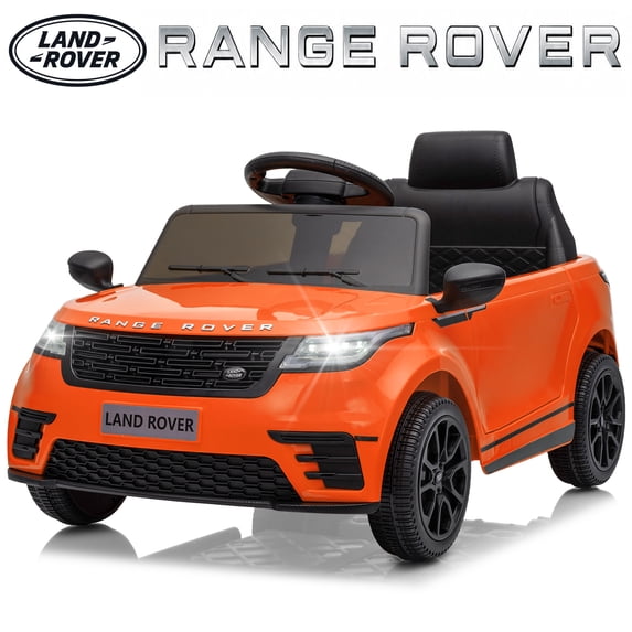 UBesGoo Licensed Land Rover Ride On Car, 12V Electric Car for Kids, Toddler Car Toy with Remote Control, LED Lights & Bluetooth, Ages 2-5, Orange