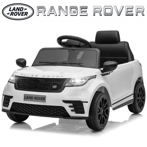 UBesGoo Licensed Land Rover Ride On Car, 12V Electric Car for Kids, Toddler Car Toy with Remote Control, LED Lights & Bluetooth, Ages 2-5, White