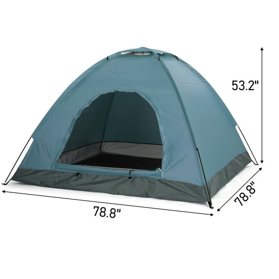 UBesGoo 3-4 Person Outdoor Camping Waterproof Tent Fast Family Dome, Blue