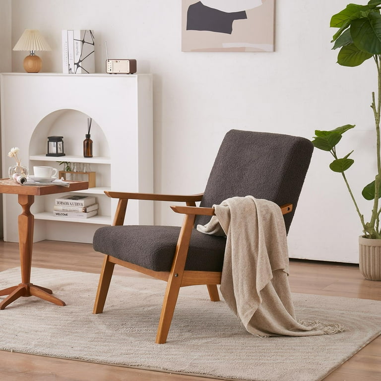 UBesGoo Mid Century Retro Accent Chair Wood Frame Arm Chair