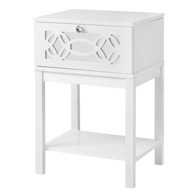 UBesGoo Mirrored Nightstand End Tables Bedside Table,Accent Table with