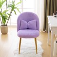 thumbnail image 1 of UBesGoo Modern Armless Makeup Chair Comfy Cute Accent Chair, Faux Rabbit Hair Vanity Chair for Office Living Dining Room, Purple, 1 of 10