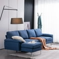 thumbnail image 1 of UBesGoo Modern & Contemporary Sectional Sofas, L Shaped Couch with Chaise Lounge with Metal Feet for Apartment Living Room Blue, 1 of 9