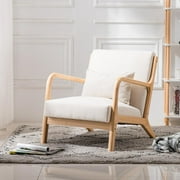 UBesGoo Modern Mid Century Accent Chair Living Room Single Sofa Cafe Lounge Chair Beige