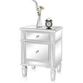 thumbnail image 1 of UBesGoo Modern Nightstand Mirrored Bedside Table with 1 Drawer and 1 Cabinet Door for Bedroom, Silver, 1 of 9