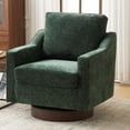 thumbnail image 1 of UBesGoo Modern Swivel Chair with High Resilience Cushion, Chenille Fabric Armchair Upholstered Accent Chair for Living Room Office, Green, 1 of 6