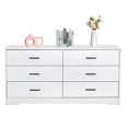 UBesGoo Modern White 6 Drawer Dresser Bedroom White Finish